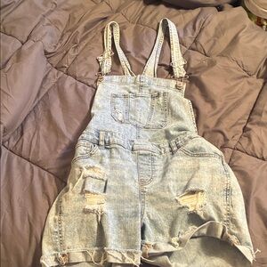 Maurices Light Blue Denim Overalls